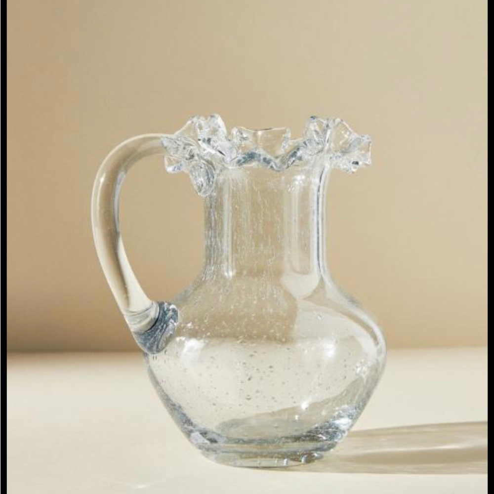 Anthropologie Glass Bubble pitcher
